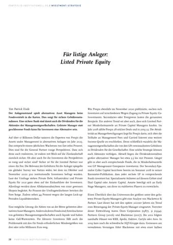 Für listige Anleger: Listed Private Equity