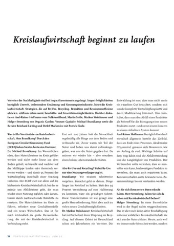 Kreislaufwirtschaft beginnt zu laufen