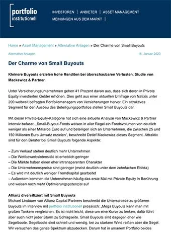 Der Charme von Small Buyouts